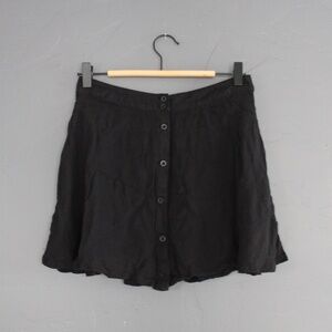 Black cotton mini skirt